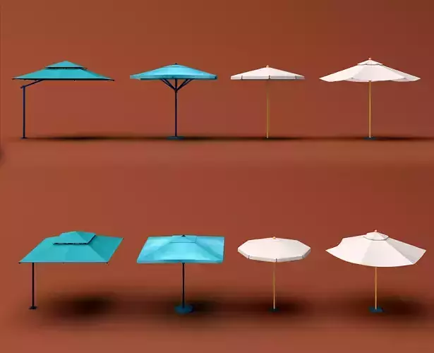 patio umbrella 01 3D model