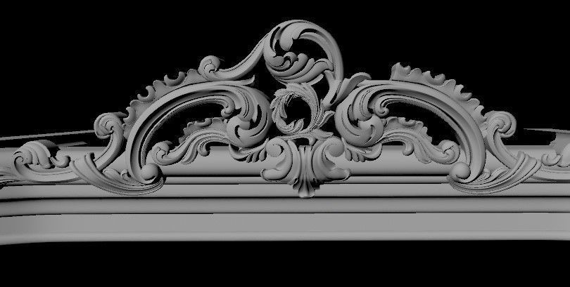 Central decor ornament for furniture 3D model_1