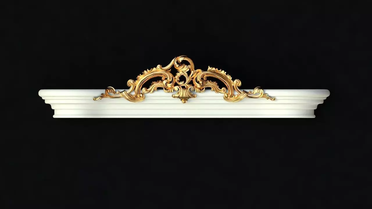 Central decor ornament for furniture 3D model_0