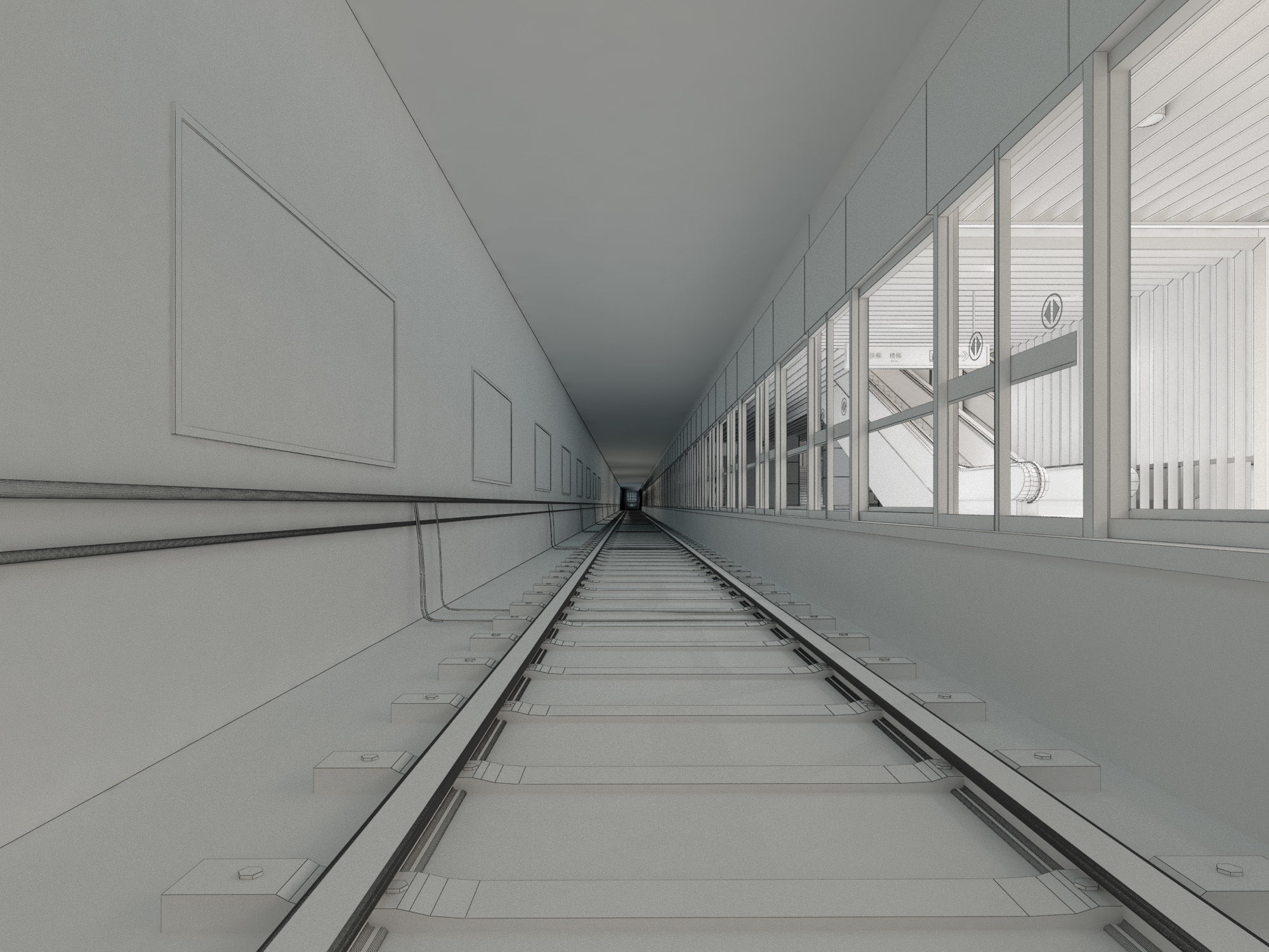 Metro Station 3D model_6