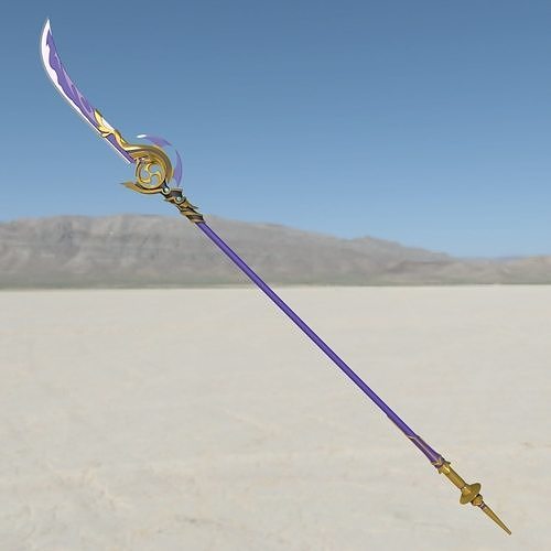 Genshin Impact Engulfing Lightning Raiden Shogun Naginata Spear 3D print model