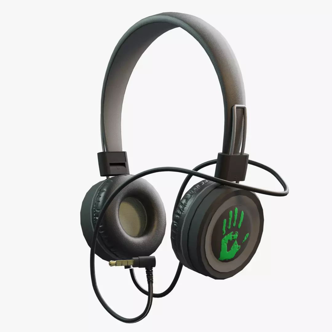 Headphone with lights Low-poly 3D model_0