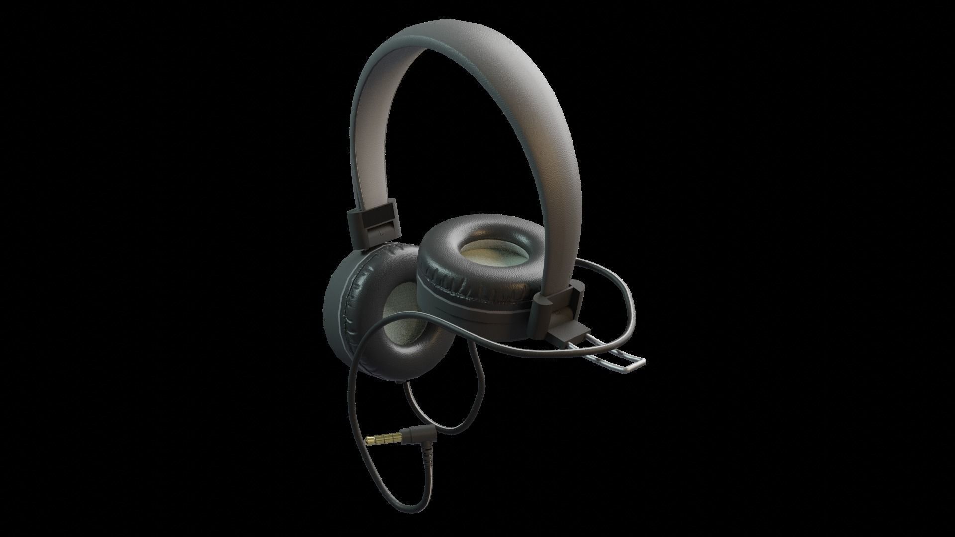 Headphone with lights Low-poly 3D model_4