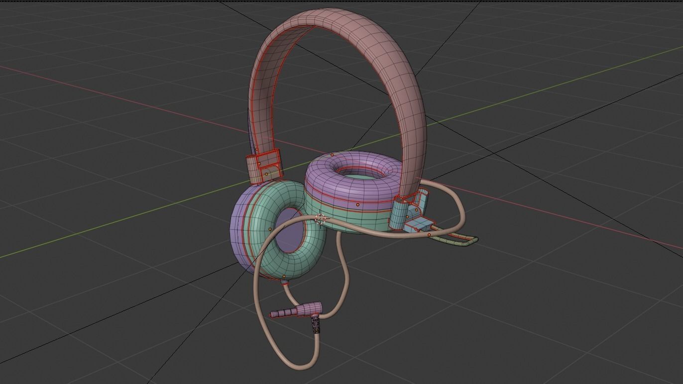 Headphone with lights Low-poly 3D model_5