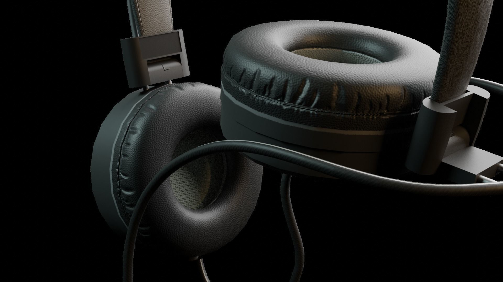 Headphone with lights Low-poly 3D model_9