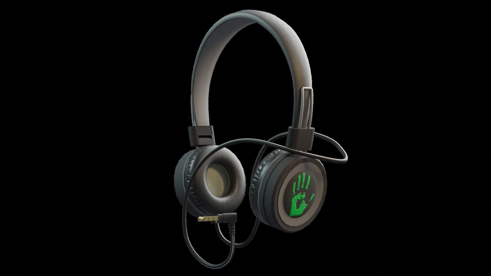 Headphone with lights Low-poly 3D model_2