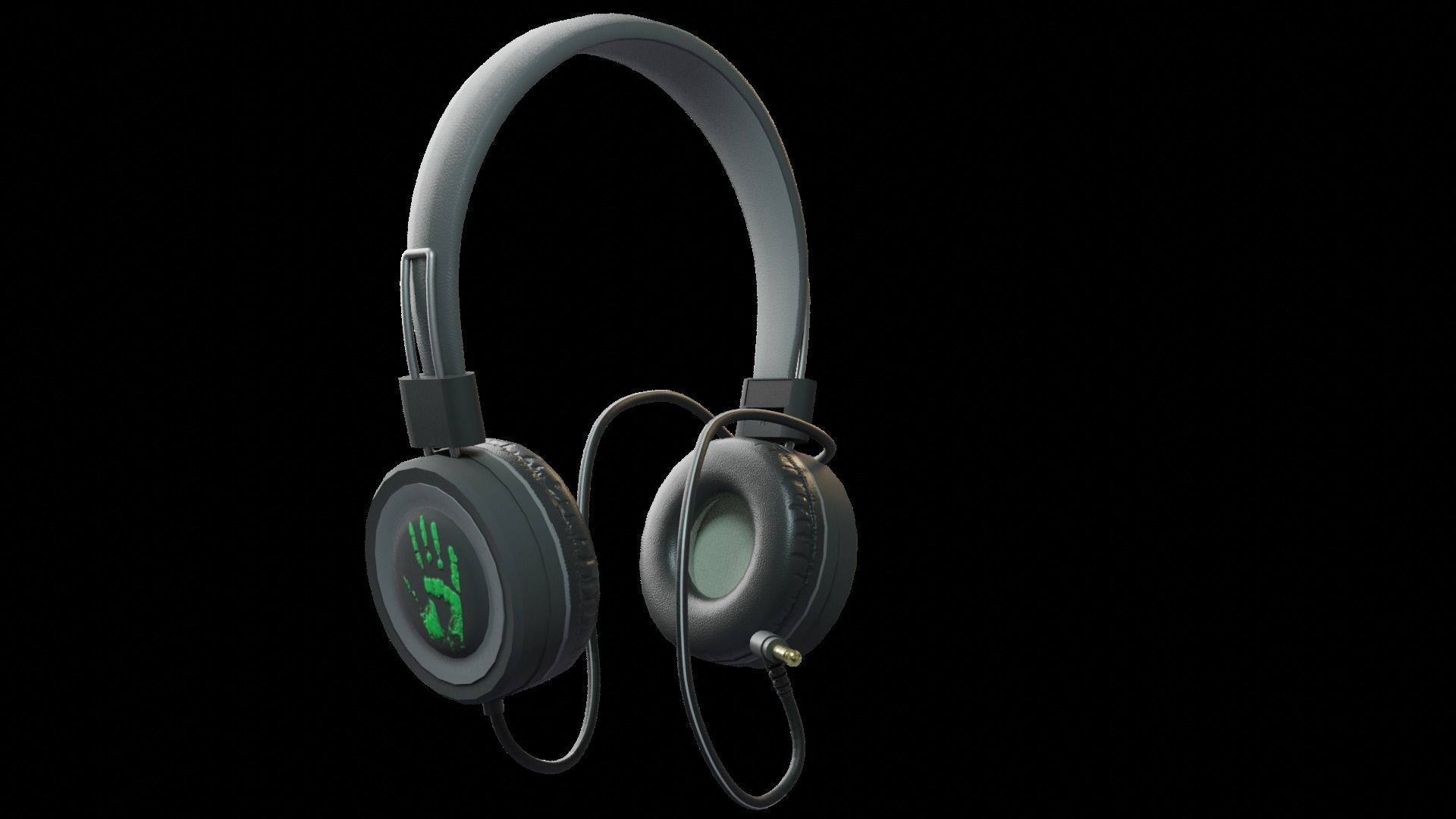 Headphone with lights Low-poly 3D model_3