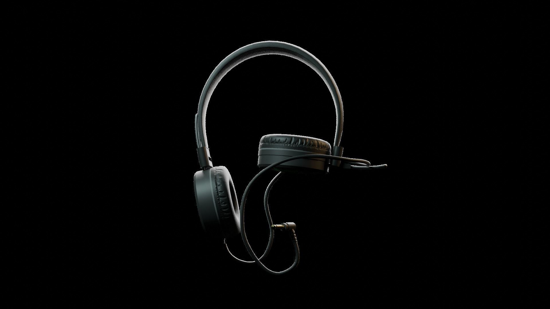 Headphone with lights Low-poly 3D model_7