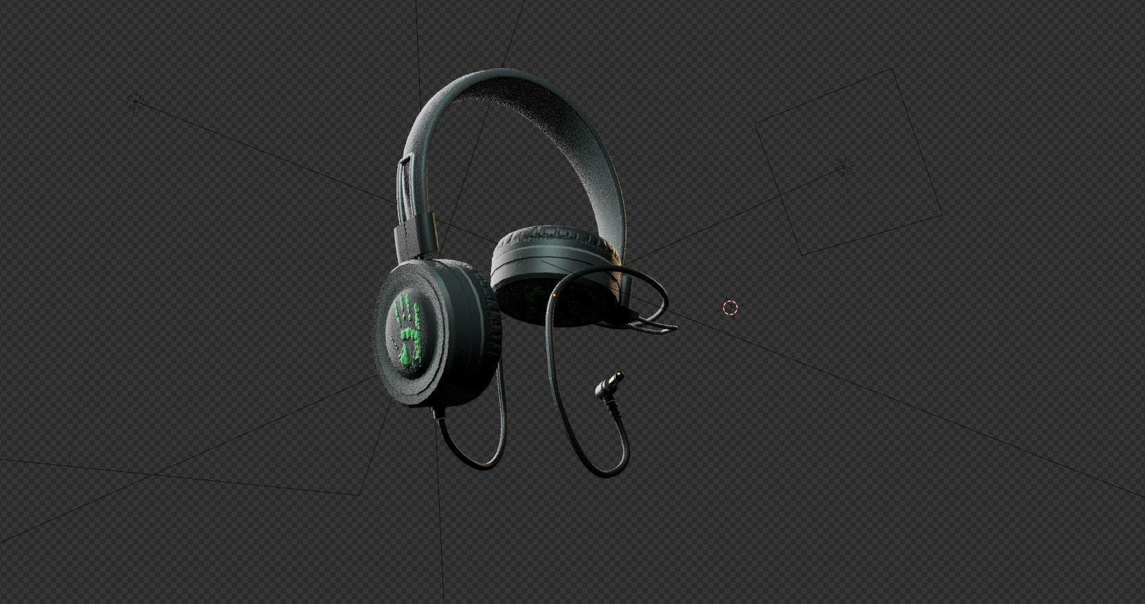 Headphone with lights Low-poly 3D model_10
