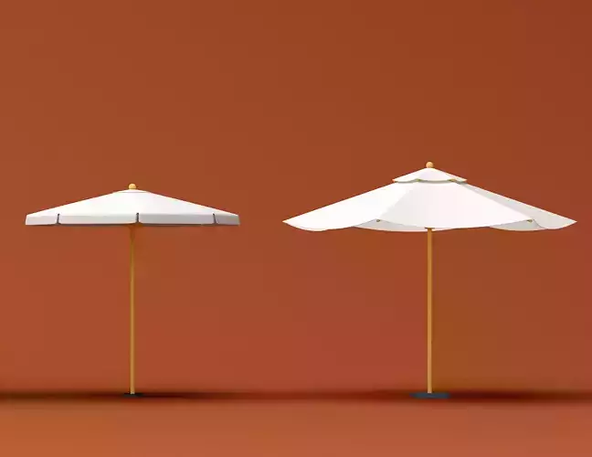 Beach Parasol 03 Low-poly 3D model