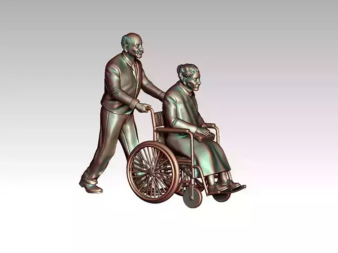 disabled woman 3D print model