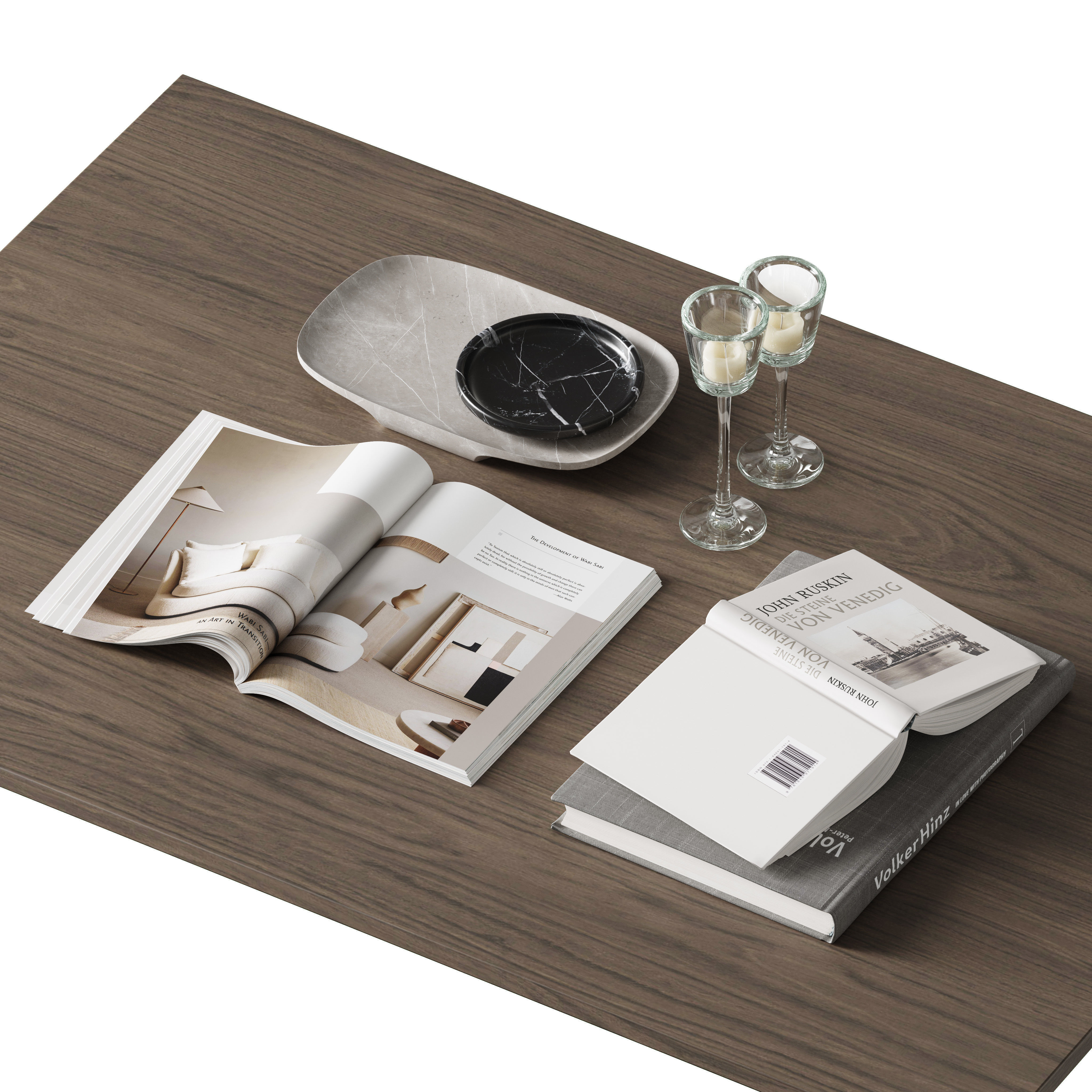 coffee table decor set001 3D model_2