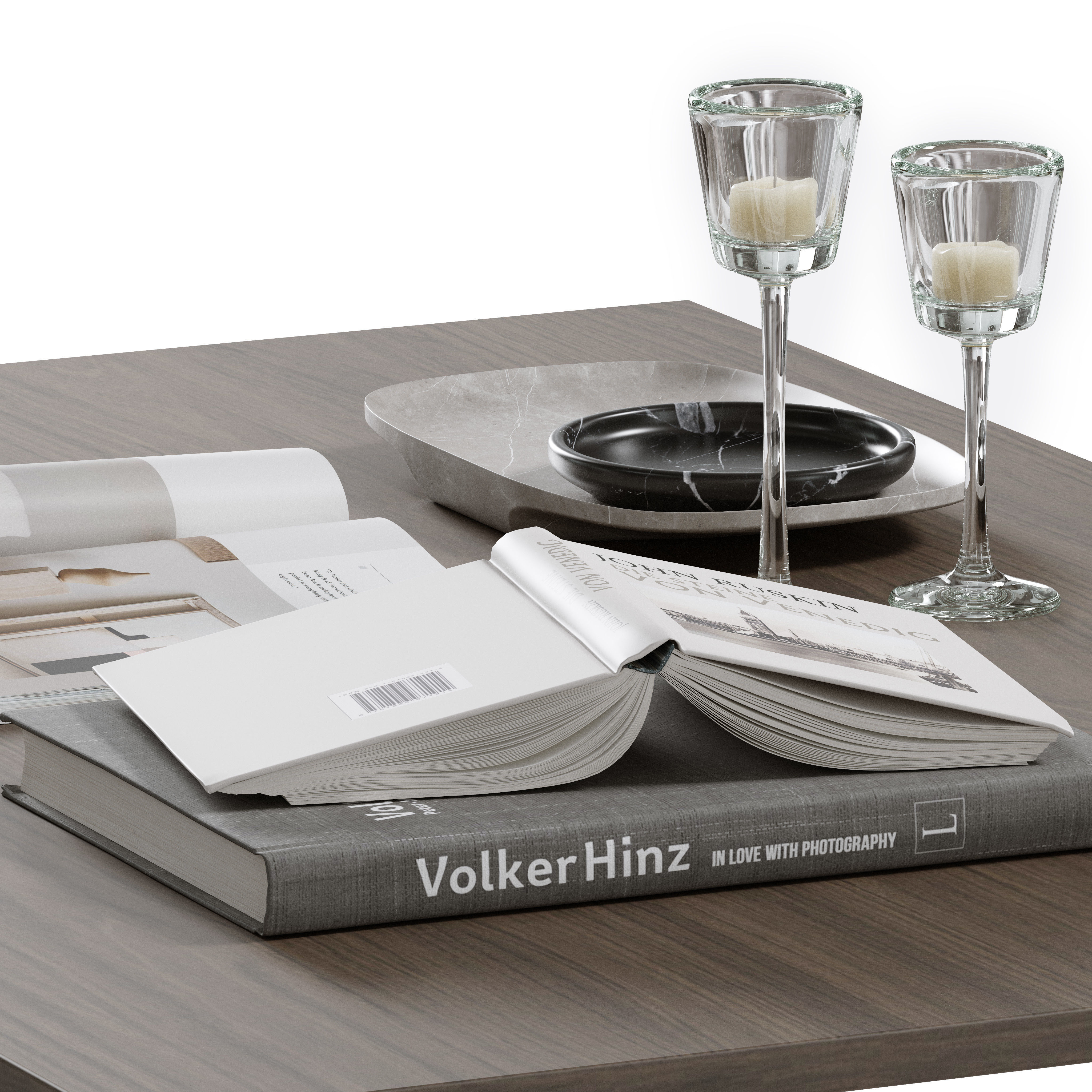 coffee table decor set001 3D model_1