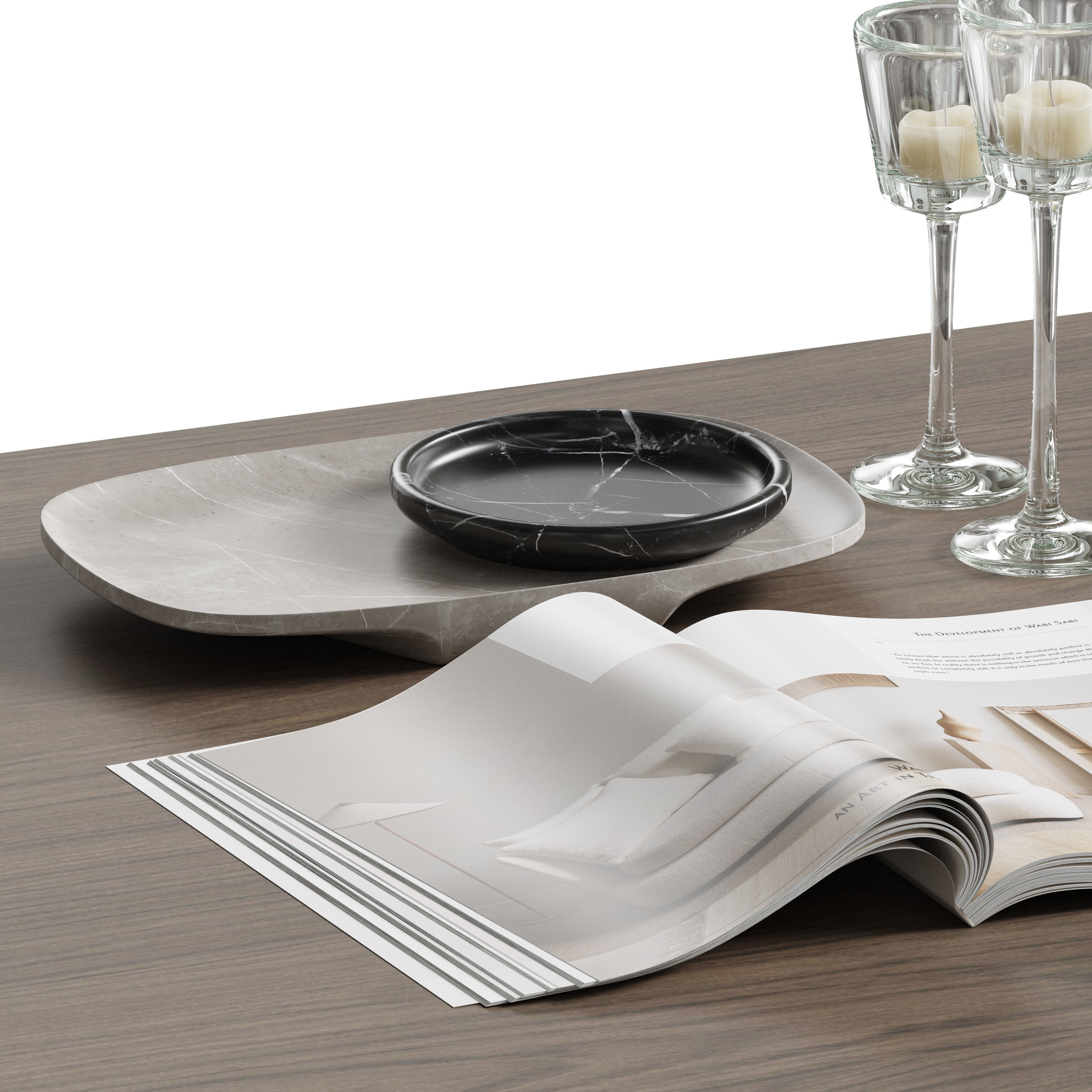 coffee table decor set001 3D model_4