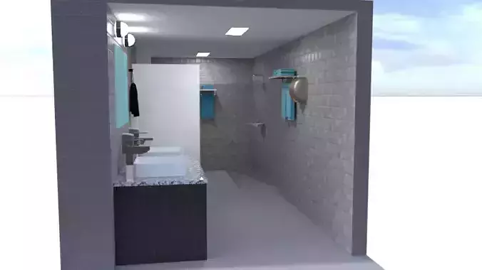 3D Washroom Interior Design