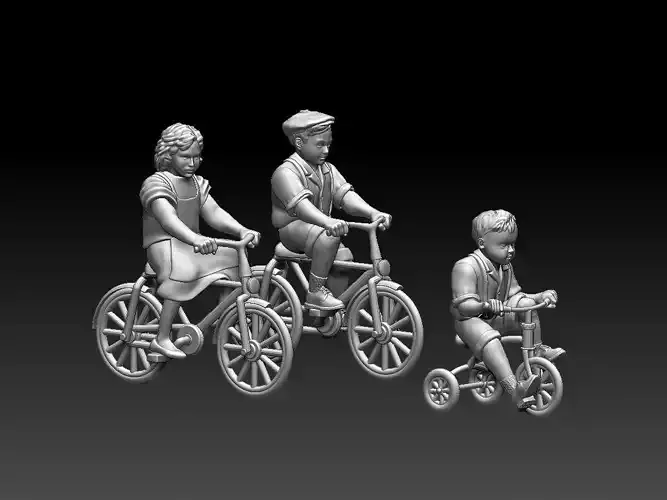 children on bicycles