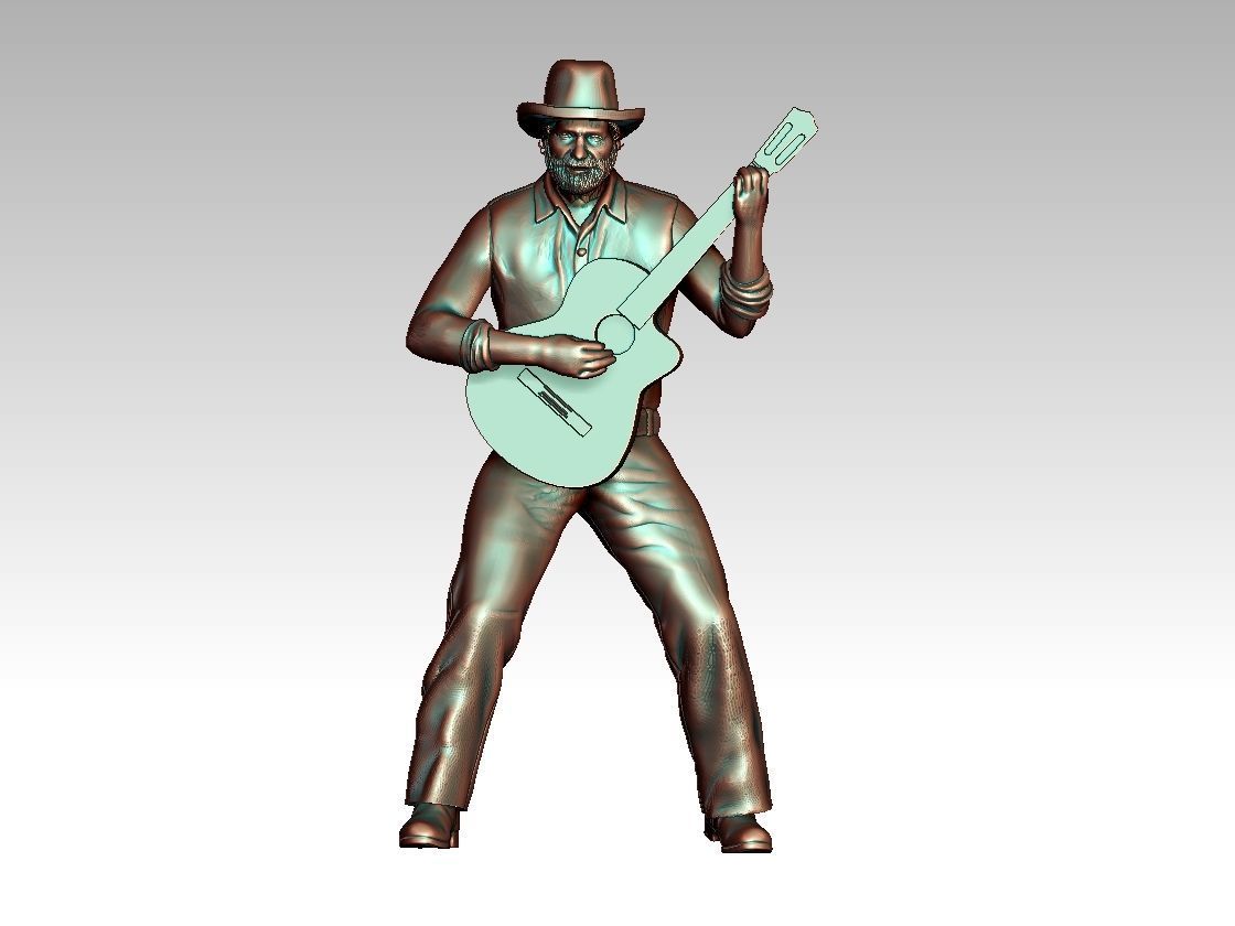 guitar player 3D print model_2