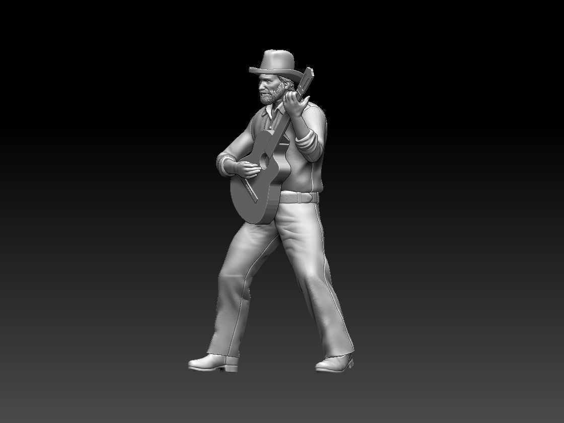 guitar player 3D print model_9