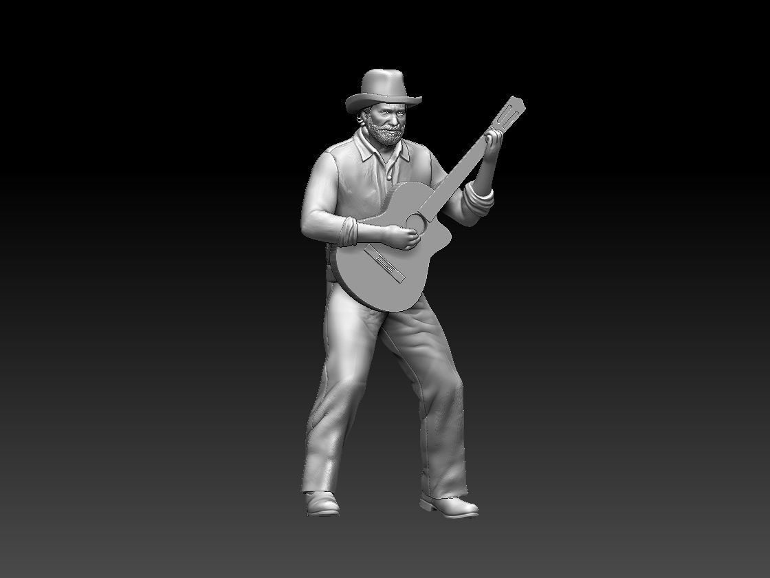 guitar player 3D print model_26