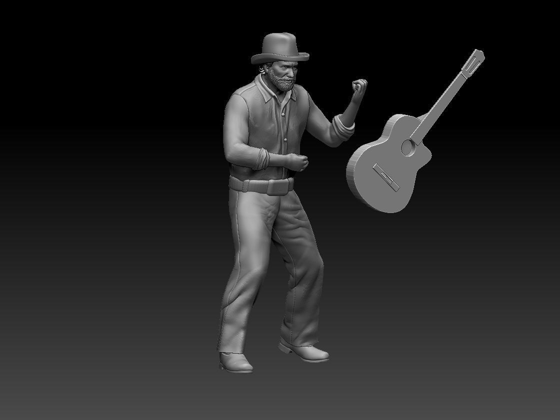 guitar player 3D print model_22