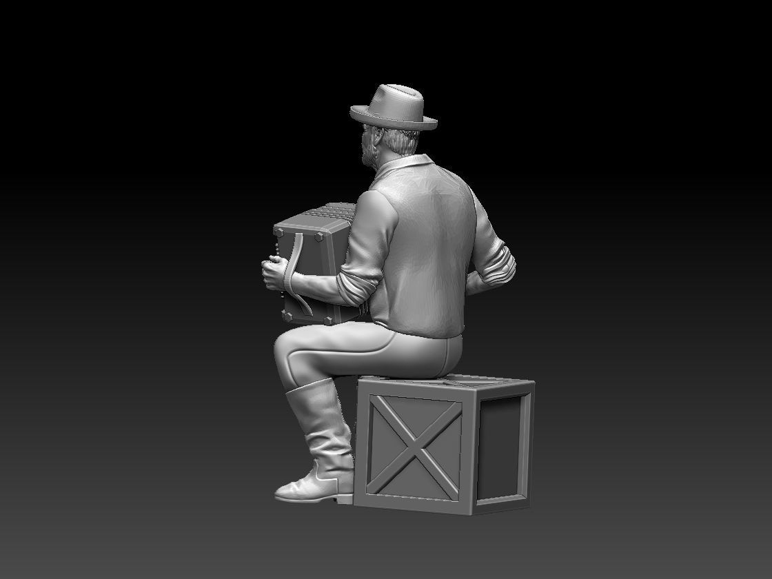 street musician 3D print model_7