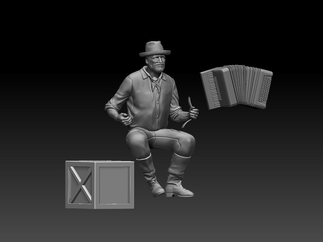 street musician 3D print model_38