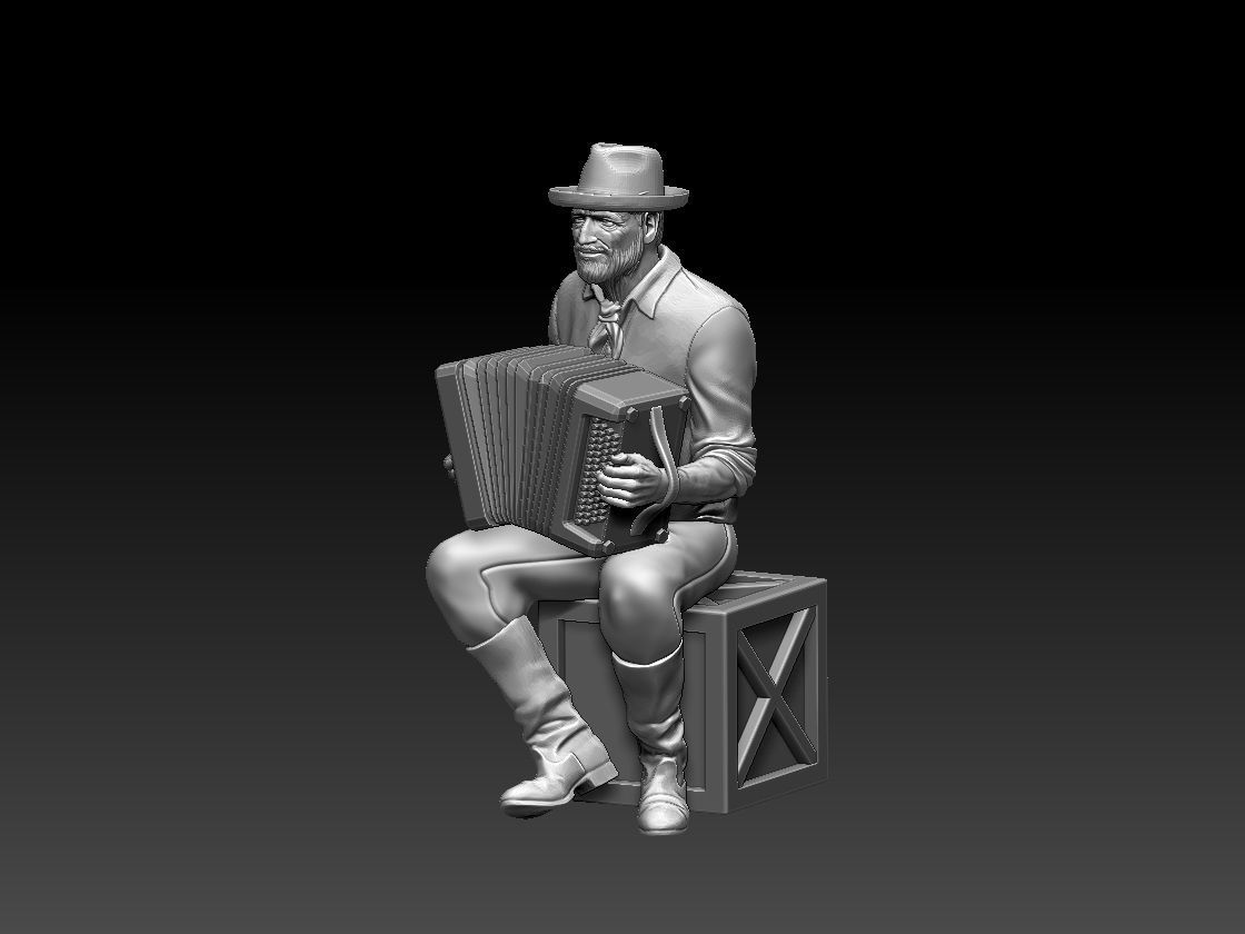 street musician 3D print model_1
