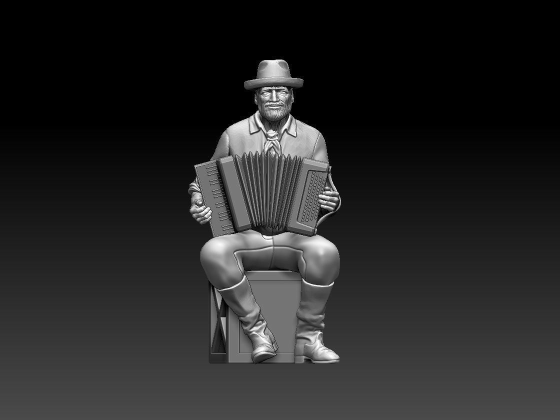 street musician 3D print model_43