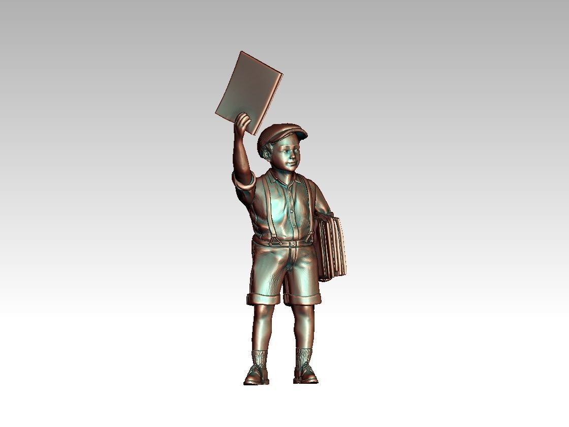 boy newspaper distributor 3D print model_38
