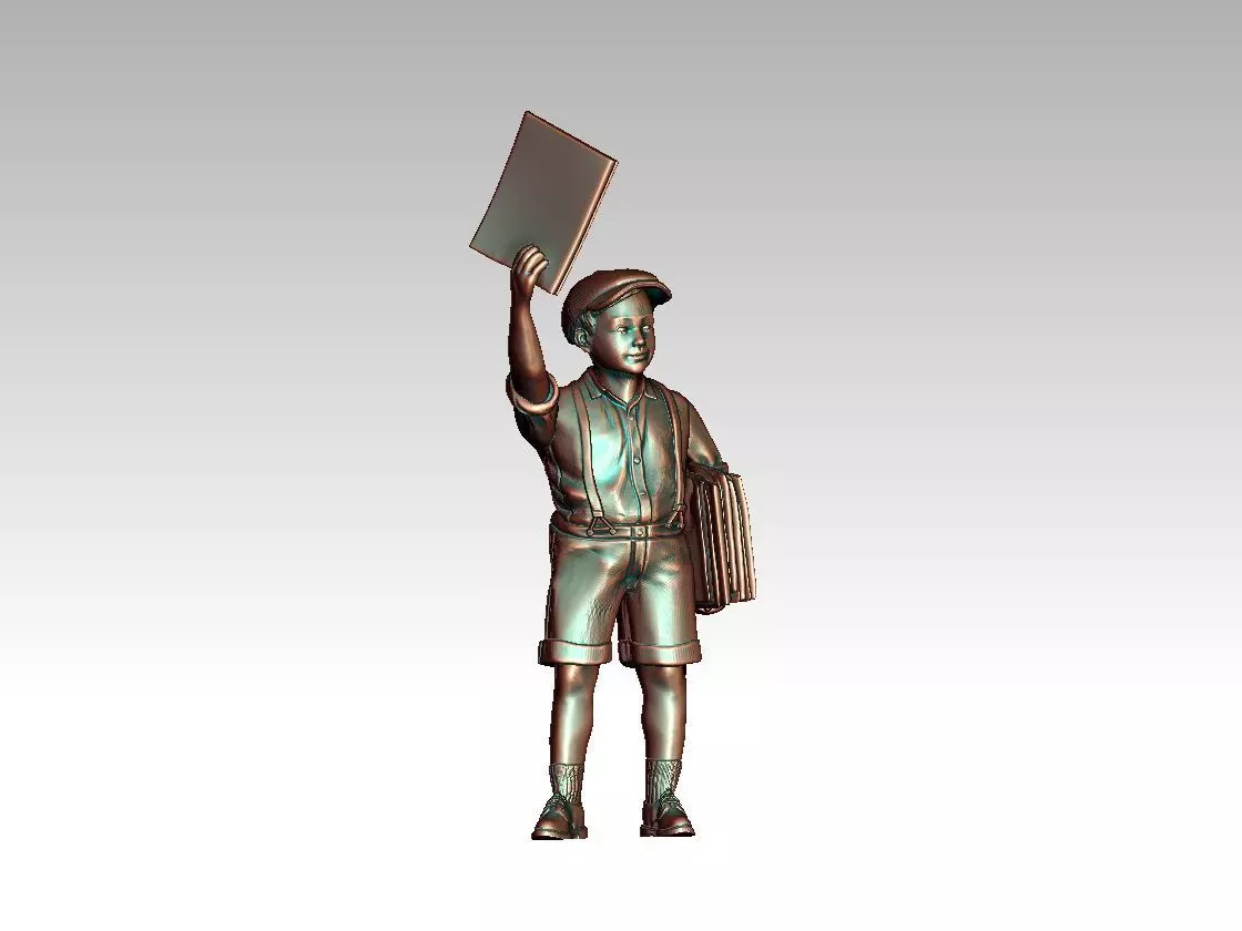 boy newspaper distributor 3D print model_0