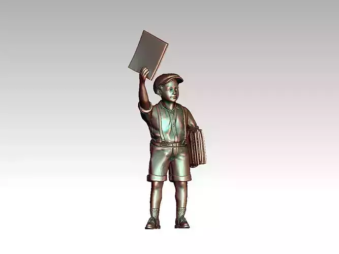 boy newspaper distributor 3D print model