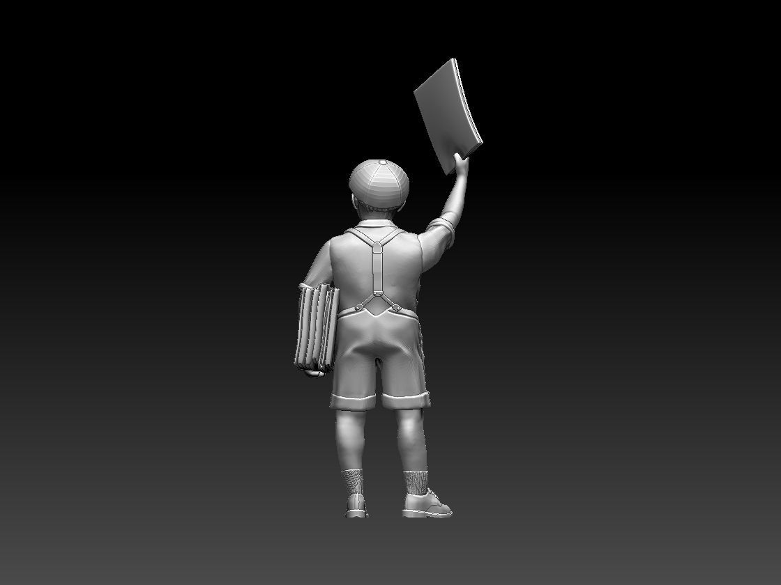 boy newspaper distributor 3D print model_21