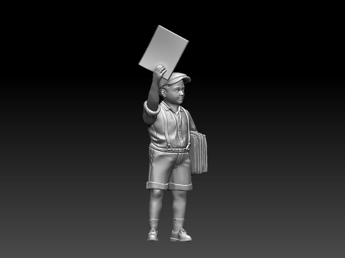 boy newspaper distributor 3D print model_44