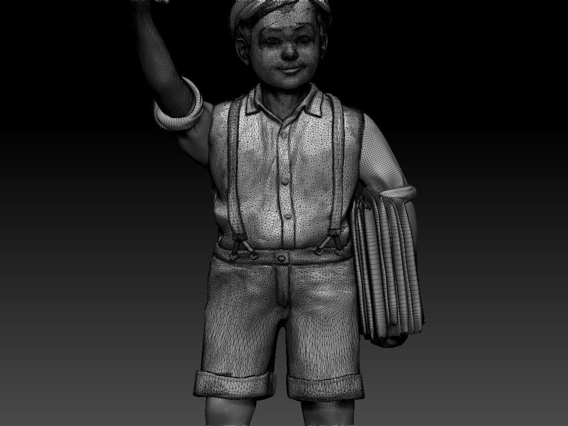 boy newspaper distributor 3D print model_57