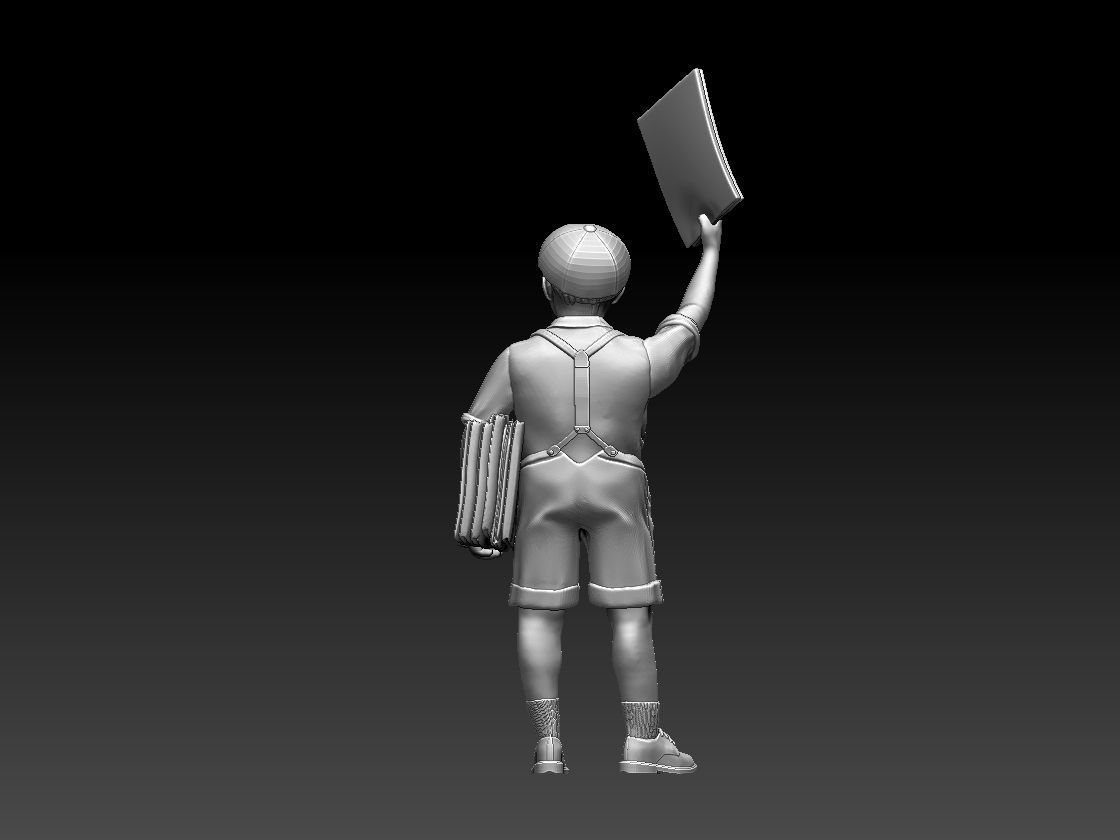 boy newspaper distributor 3D print model_17