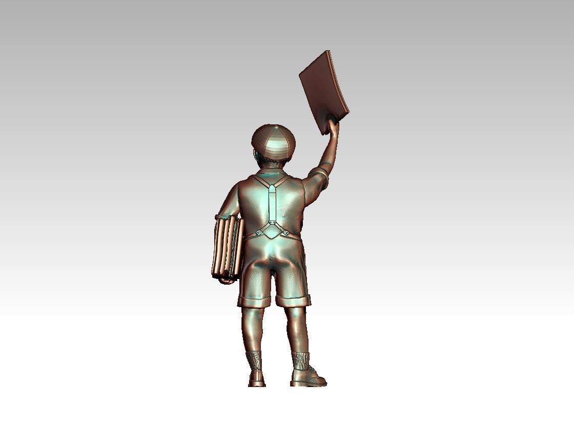 boy newspaper distributor 3D print model_56