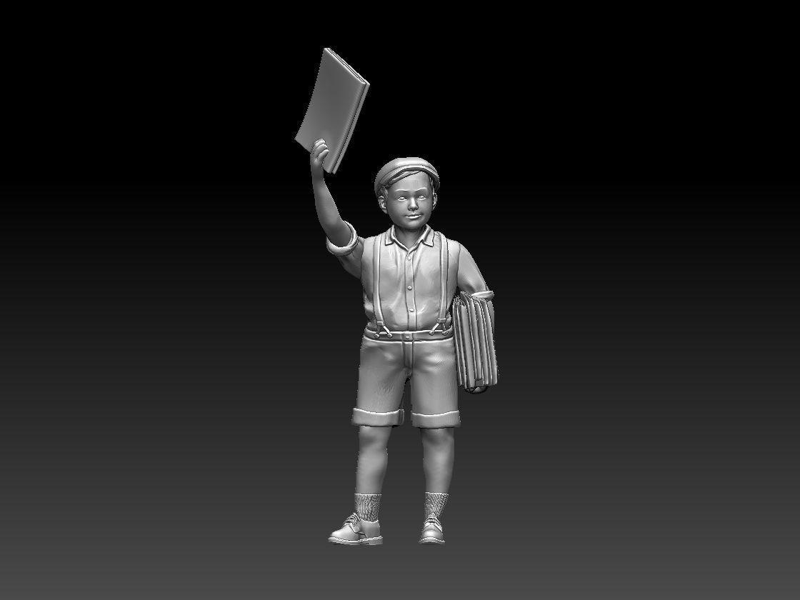 boy newspaper distributor 3D print model_34