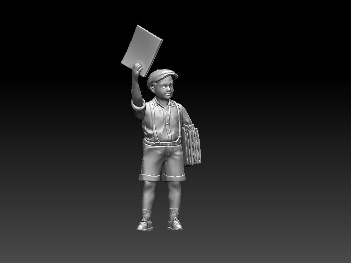 boy newspaper distributor 3D print model_27