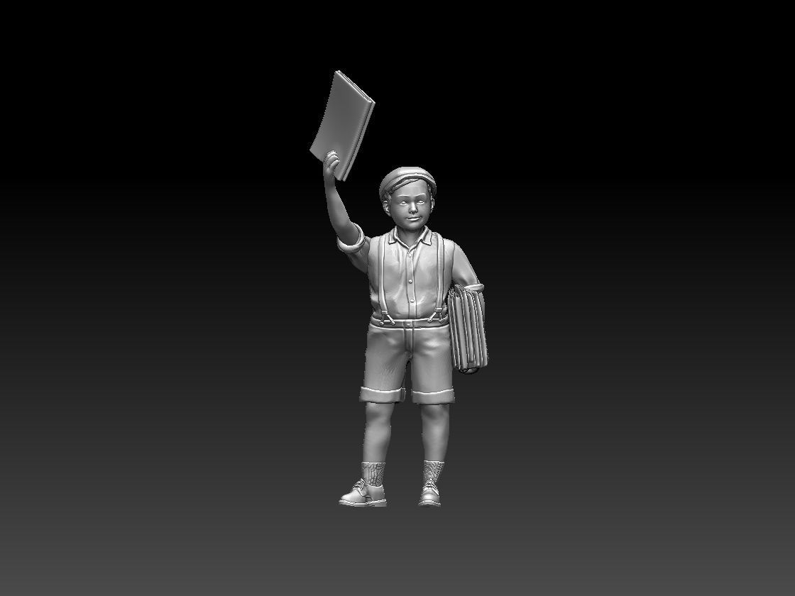 boy newspaper distributor 3D print model_35