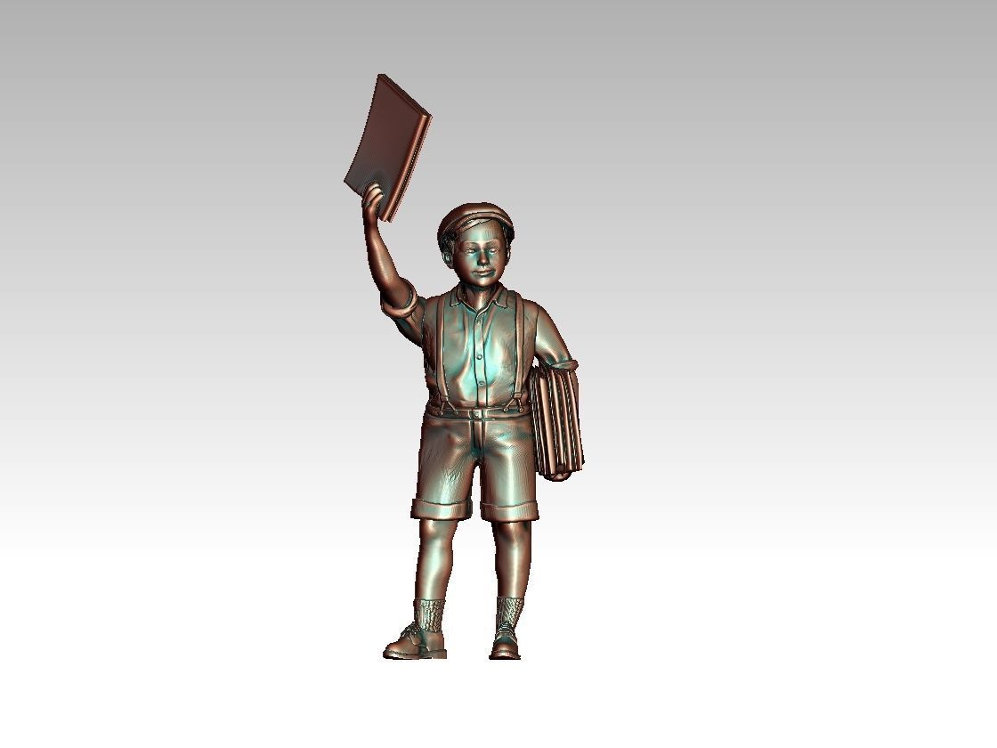 boy newspaper distributor 3D print model_18