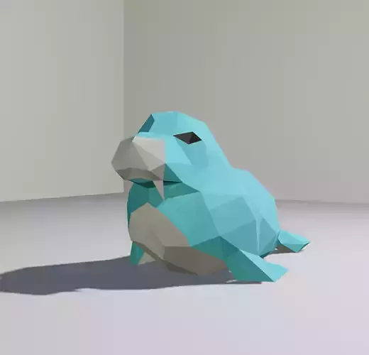 Low-poly Walrus Papercraft