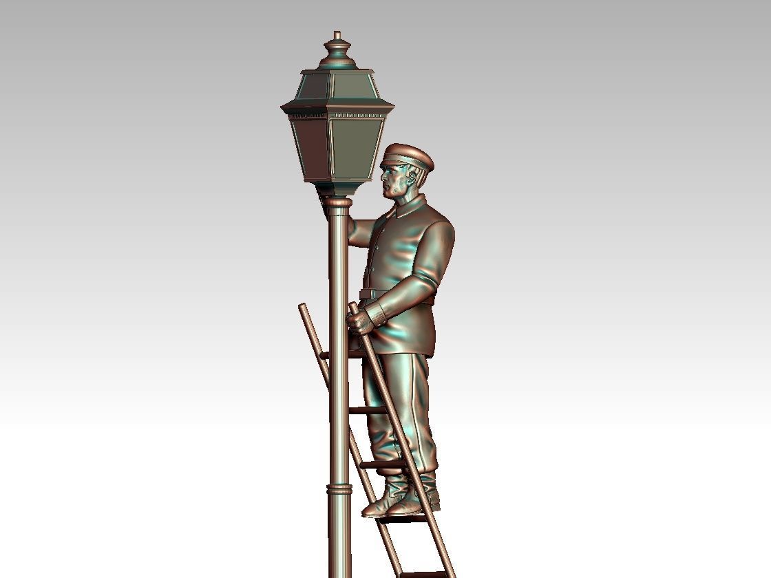 lamp post lamplighter 3D print model_37