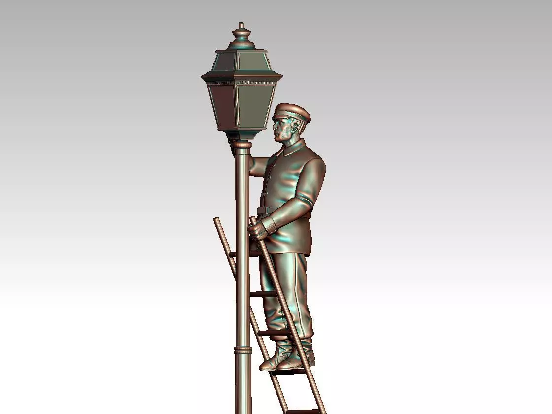 lamp post lamplighter 3D print model_0