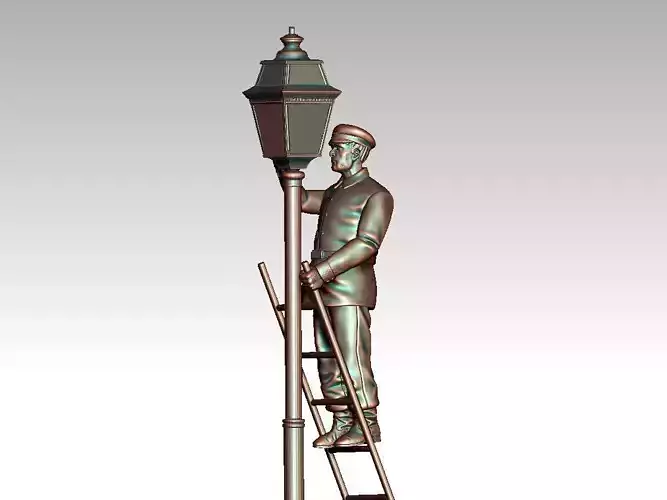 lamp post lamplighter 3D print model