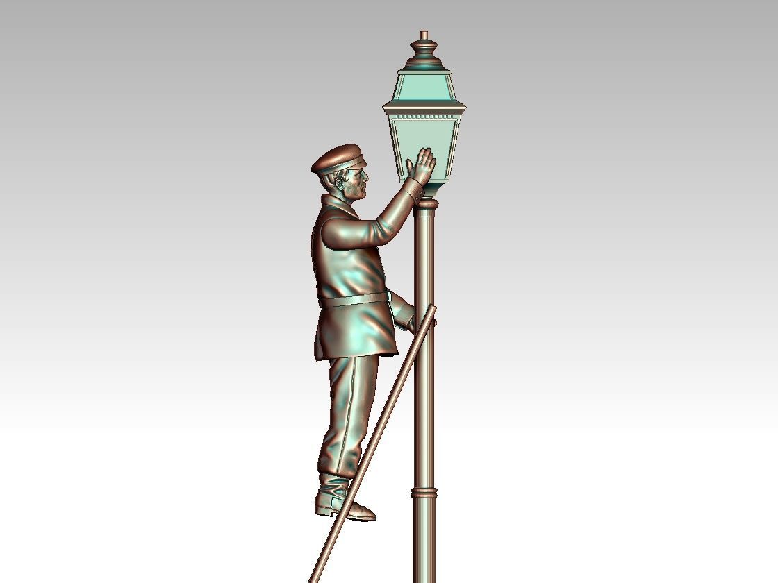lamp post lamplighter 3D print model_16