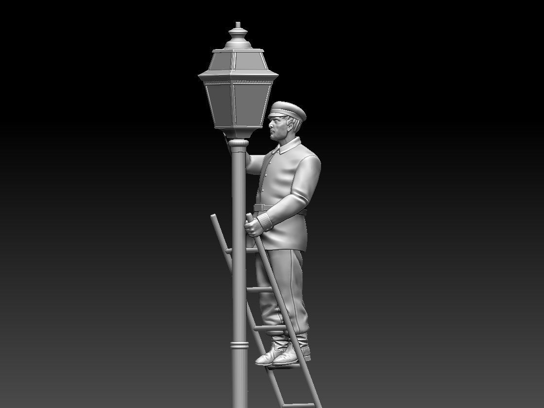 lamp post lamplighter 3D print model_2