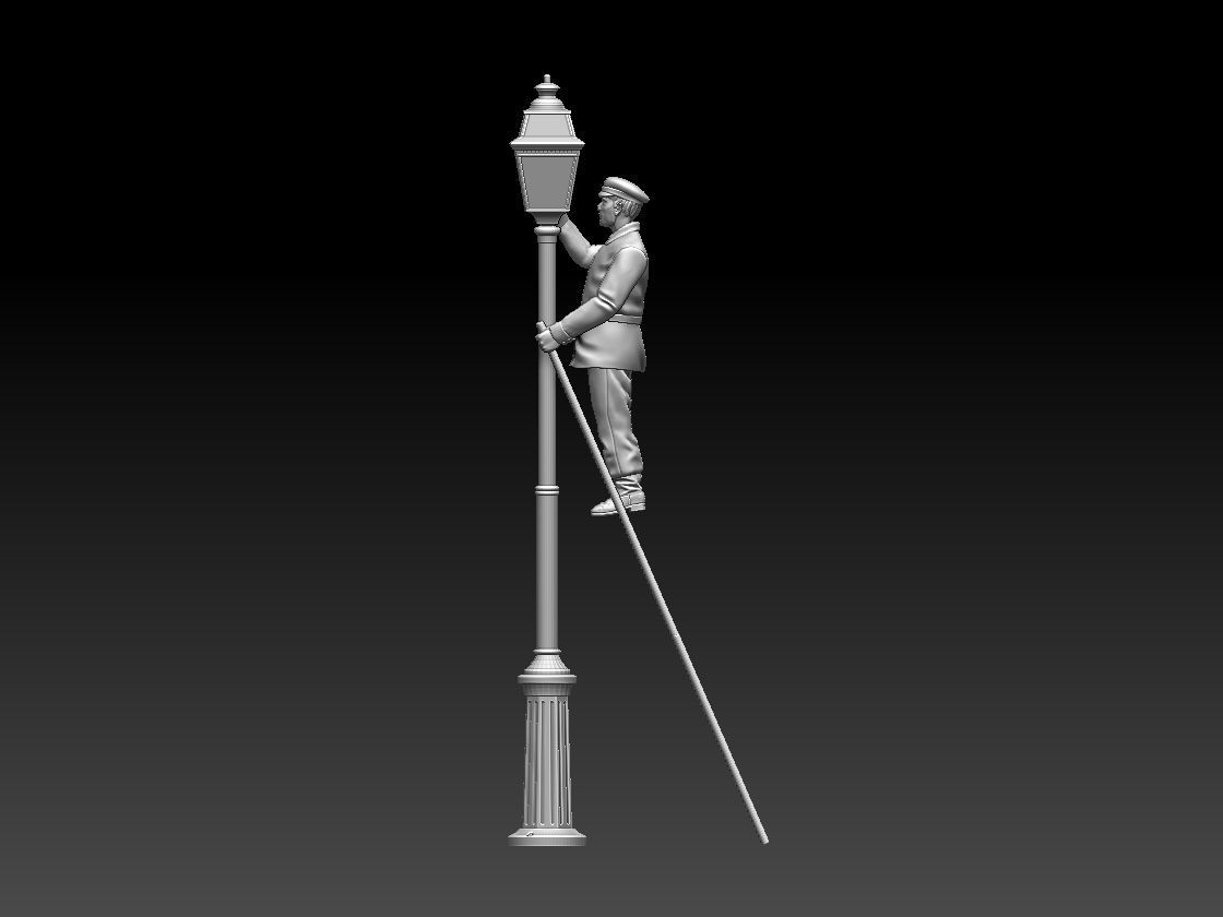 lamp post lamplighter 3D print model_5