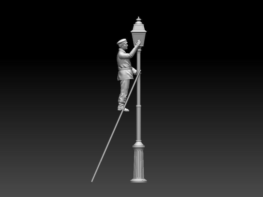 lamp post lamplighter 3D print model_39