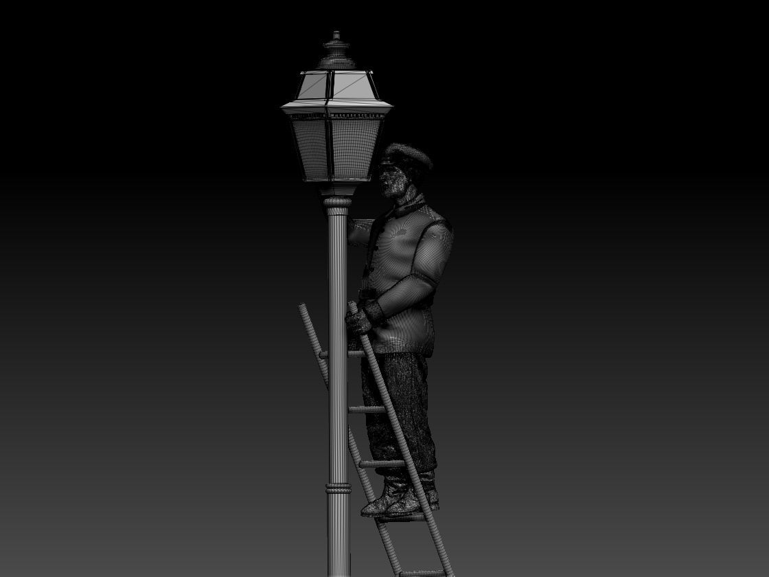 lamp post lamplighter 3D print model_48