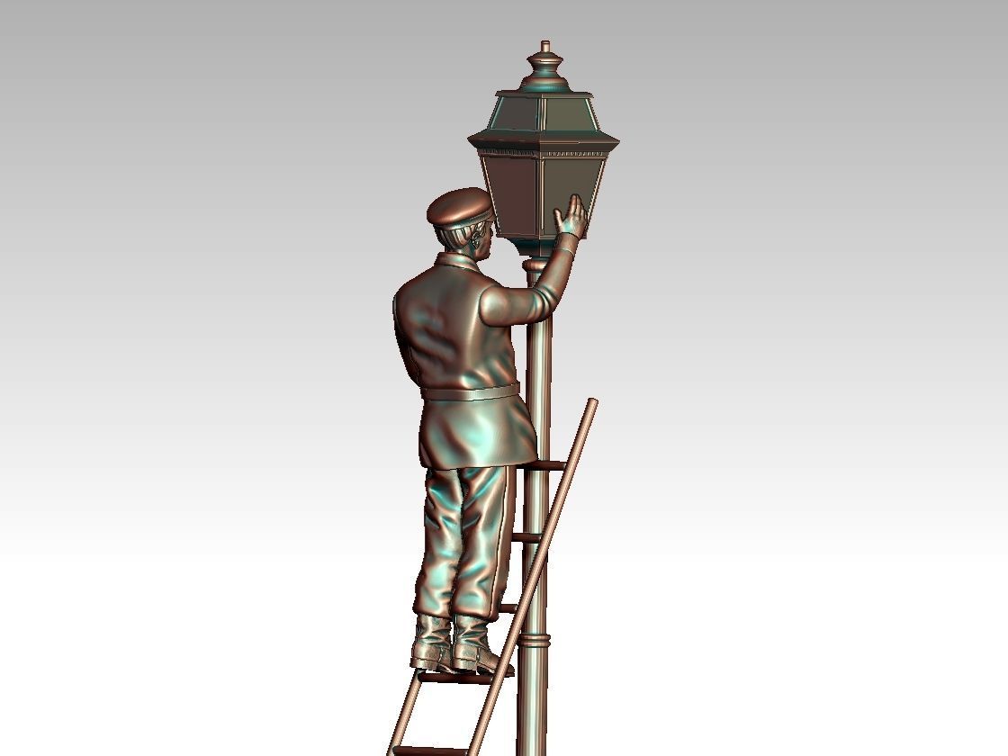 lamp post lamplighter 3D print model_24